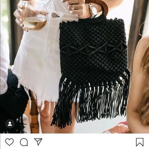 Danielle Nicole Black Fringe Bag